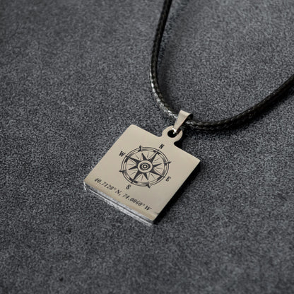 Custom Coordinates Necklace – Compass Pendant Jewelry