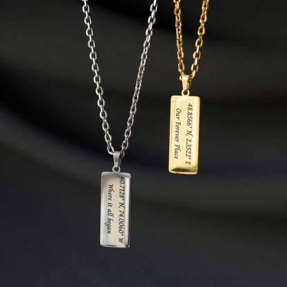 Custom Coordinates Pendant – Latitude Longitude Necklace Gift