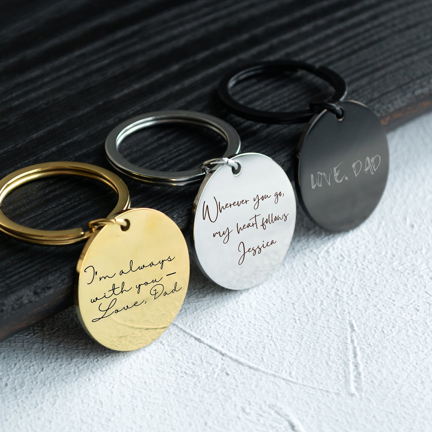 Personalized Handwriting Keychain – Custom Engraved Keepsake Gift