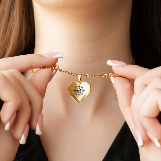 Engraved Compass Coordinates Necklace – Personalized Jewelry