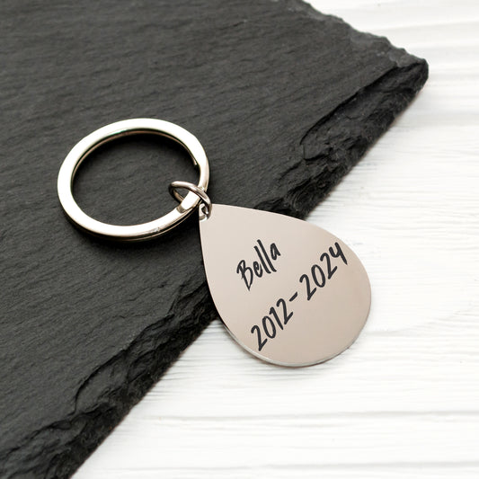 In Memory Keychain - Handwriting or Chosen Font