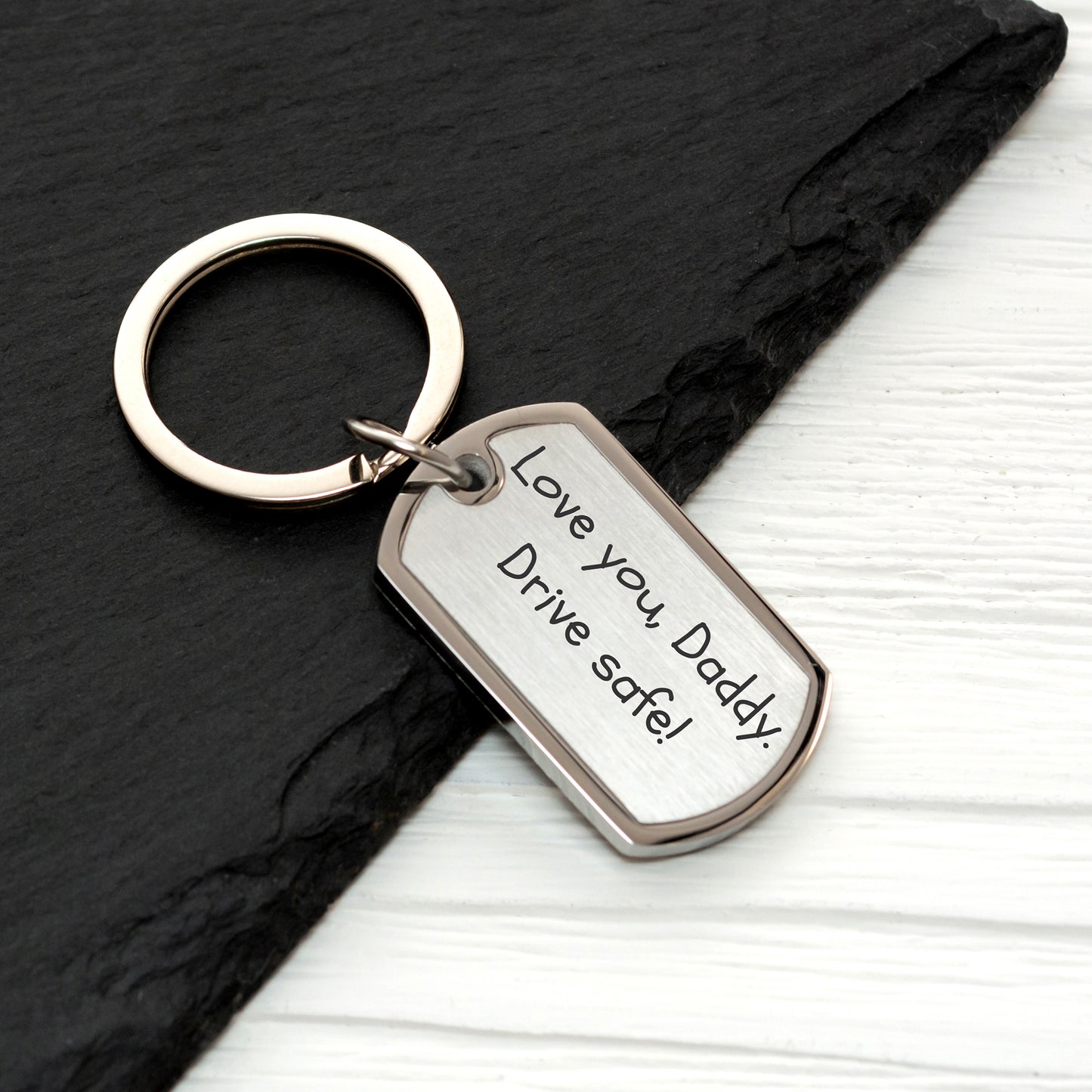 Custom Handwriting Drive Safe Keychain - Personalized Engraved Gift