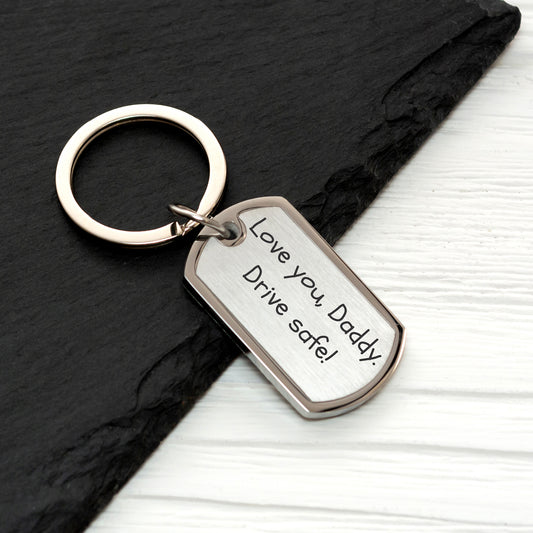 Custom Handwriting Drive Safe Keychain - Personalized Engraved Gift