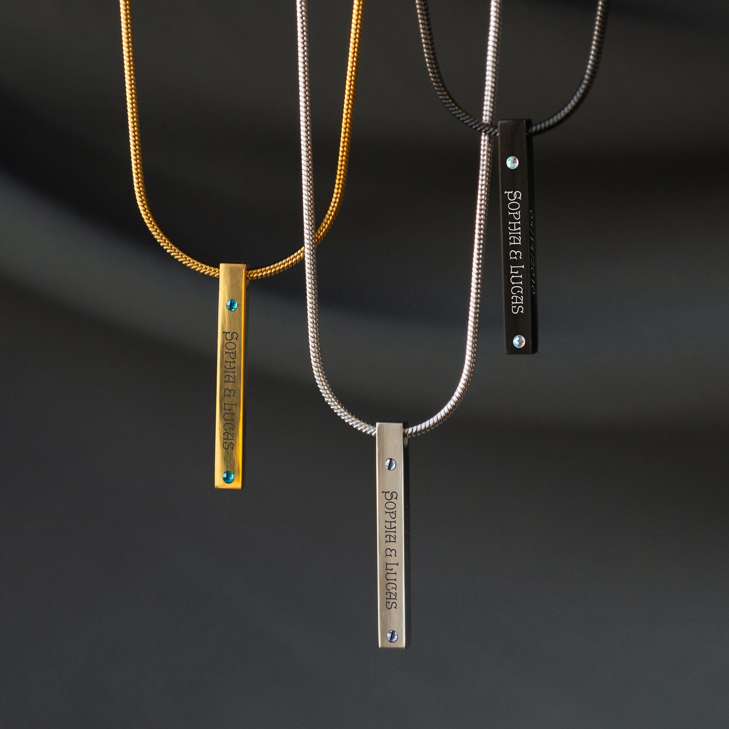 Engraved Name Necklace – Custom Minimalist Pendant