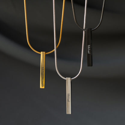Engraved Name Bar Necklace – Personalized Everyday Jewelry