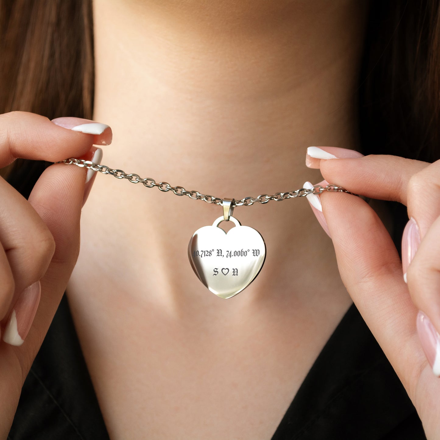 Personalized Latitude Longitude Necklace – Custom Engraved Jewelry