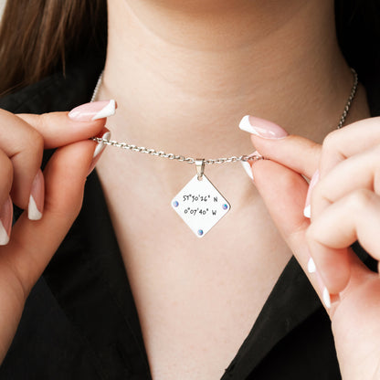 Custom Coordinates Necklace – Personalized Engraved Jewelry