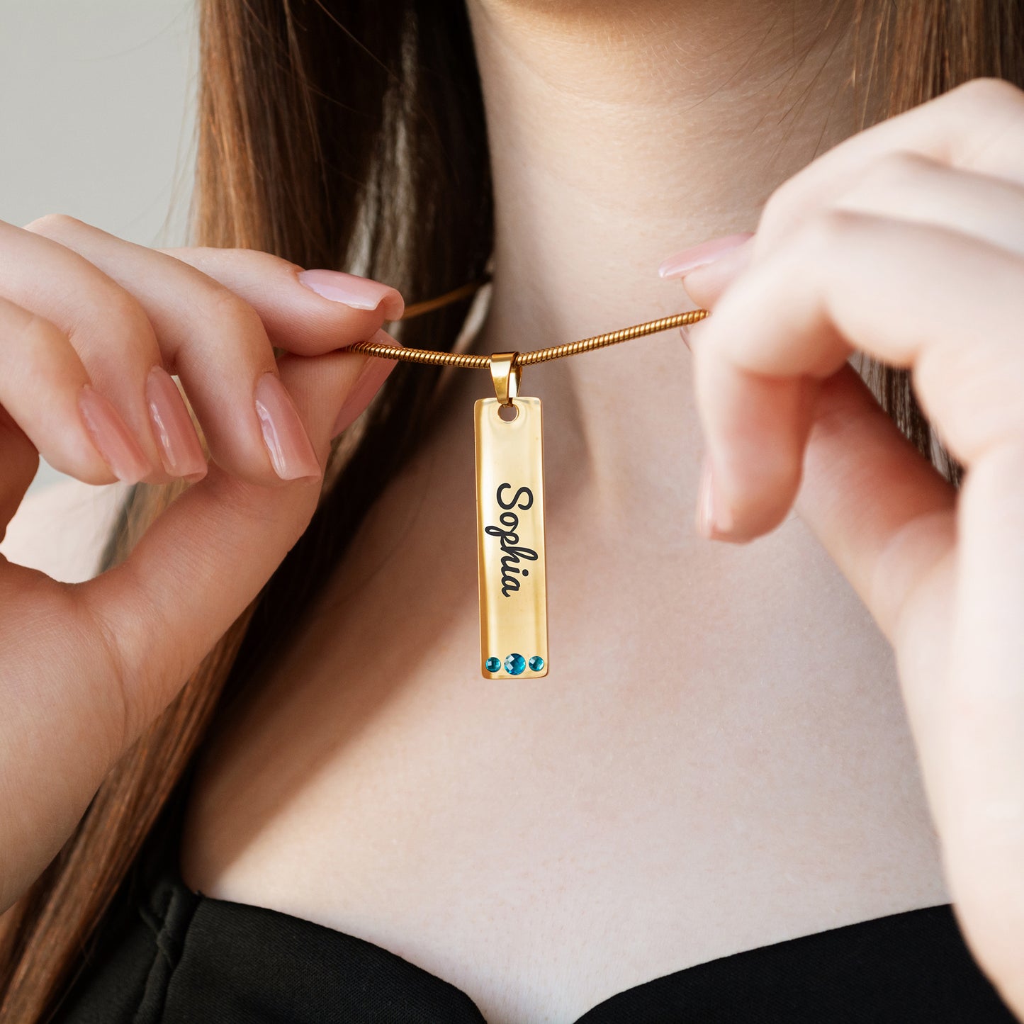 Custom Name Necklace – Engraved Minimalist Jewelry