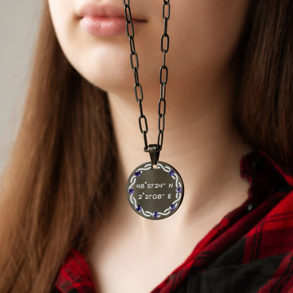 Engraved Coordinates Necklace – Custom Latitude Longitude Pendant