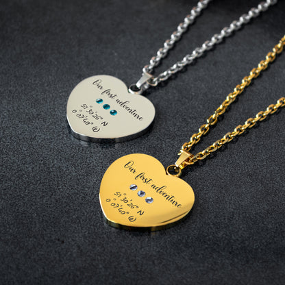 Custom Coordinates Necklace – Engraved Minimalist Pendant