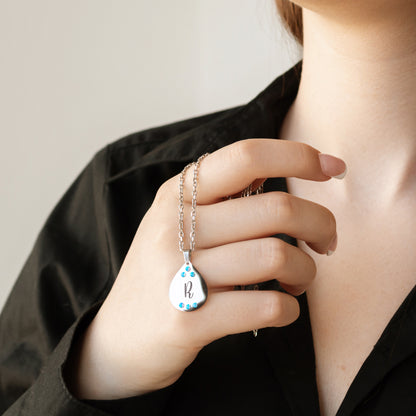 Custom Monogram Necklace – Engraved Initial Pendant