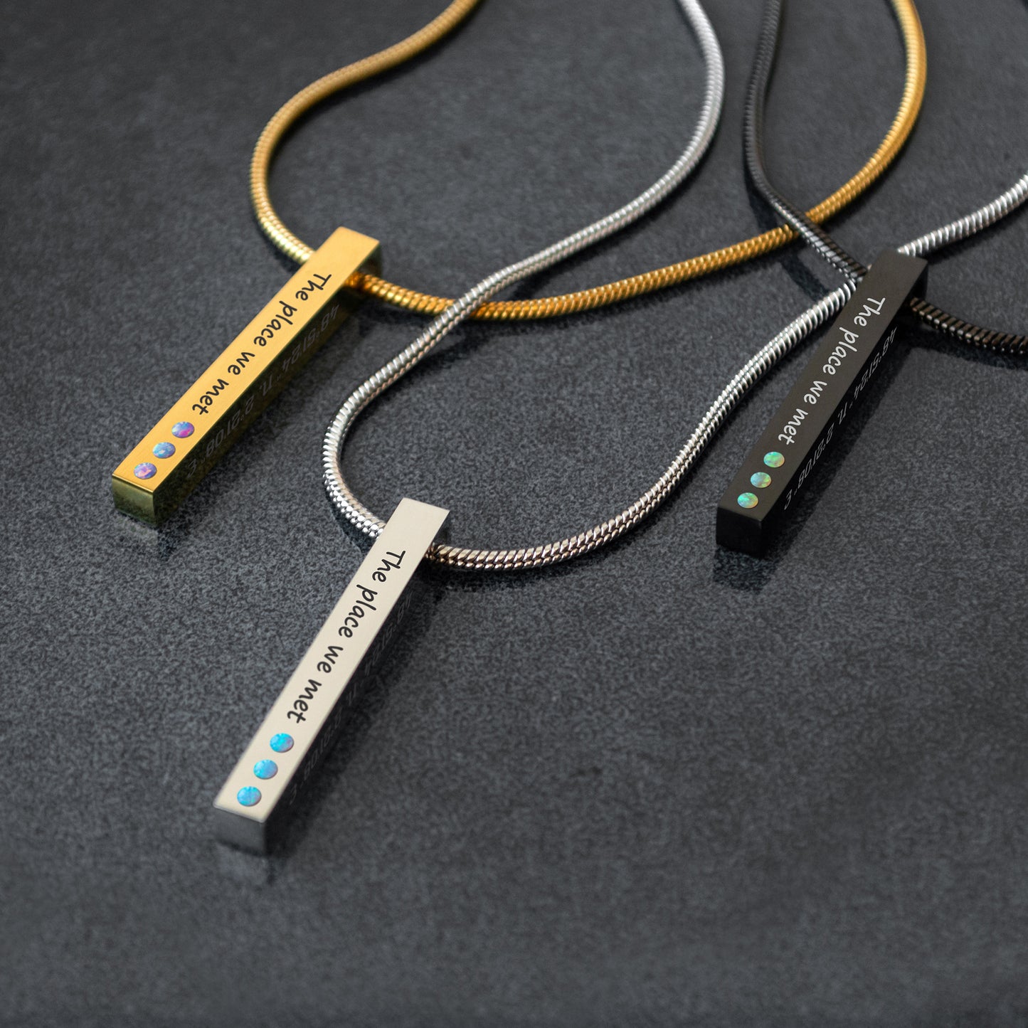 Custom Coordinates Necklace – Personalized Engraved Jewelry