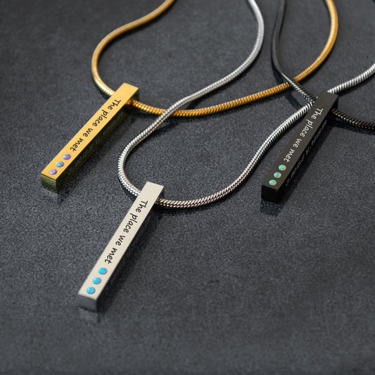 Custom Coordinates Necklace – Personalized Engraved Jewelry