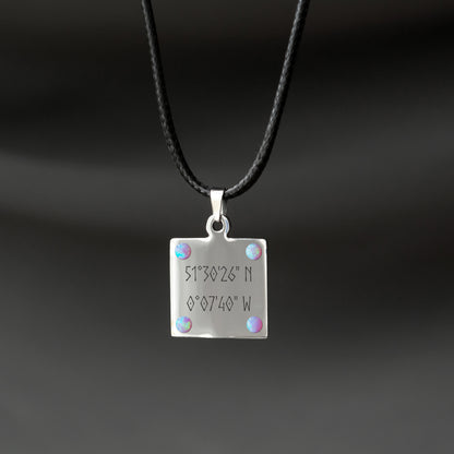 Coordinates Bar Necklace – Personalized Engraved Jewelry