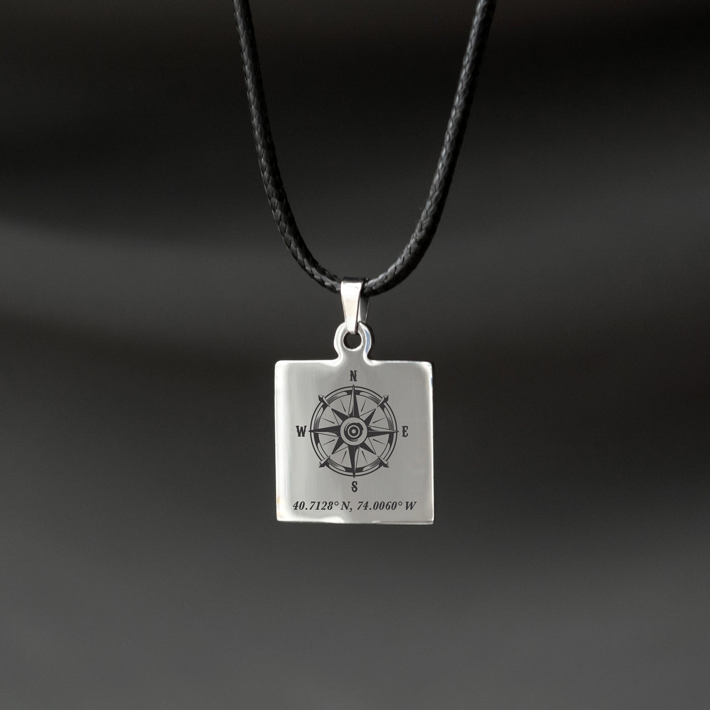 Custom Coordinates Necklace – Compass Pendant Jewelry