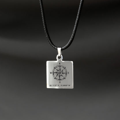 Custom Coordinates Necklace – Compass Pendant Jewelry