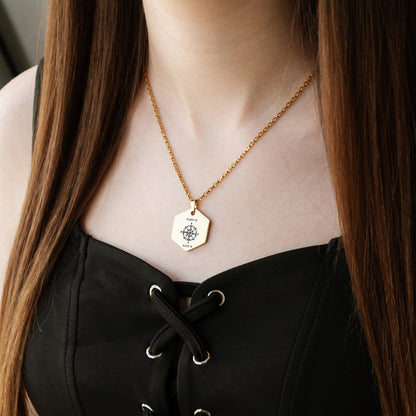 Personalized Compass Necklace – Custom Coordinates Jewelry
