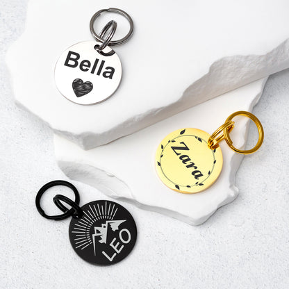 Custom Dog Tag - Engraved Double Sided Pet ID Tag with Phone