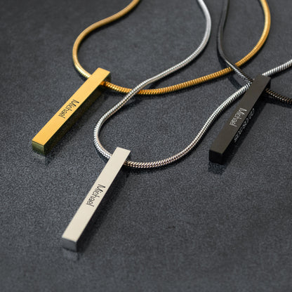 Engraved Name Bar Necklace – Personalized Everyday Jewelry