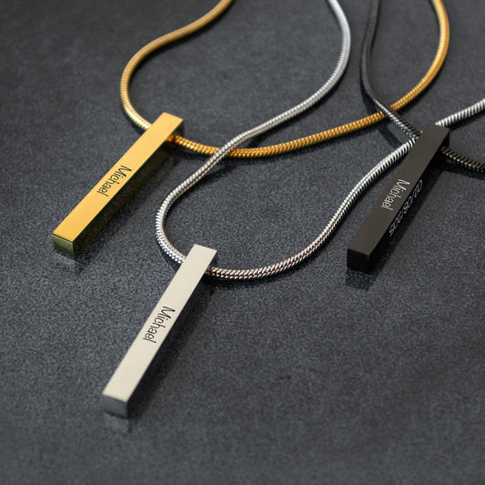 Engraved Name Bar Necklace – Personalized Everyday Jewelry