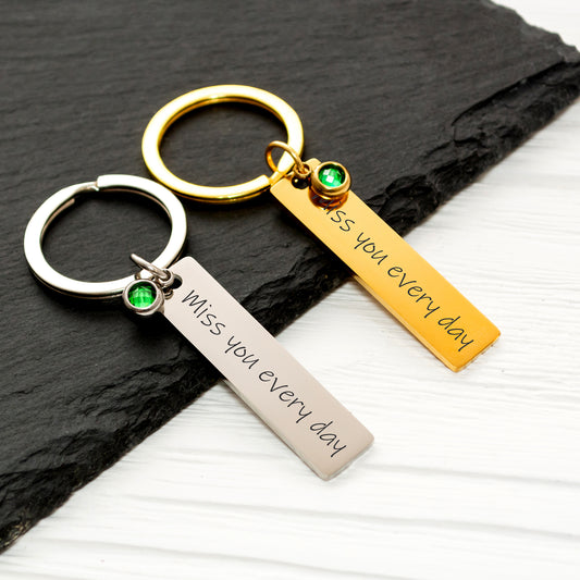 Memorial Keychain - Handwriting or Font Engraving