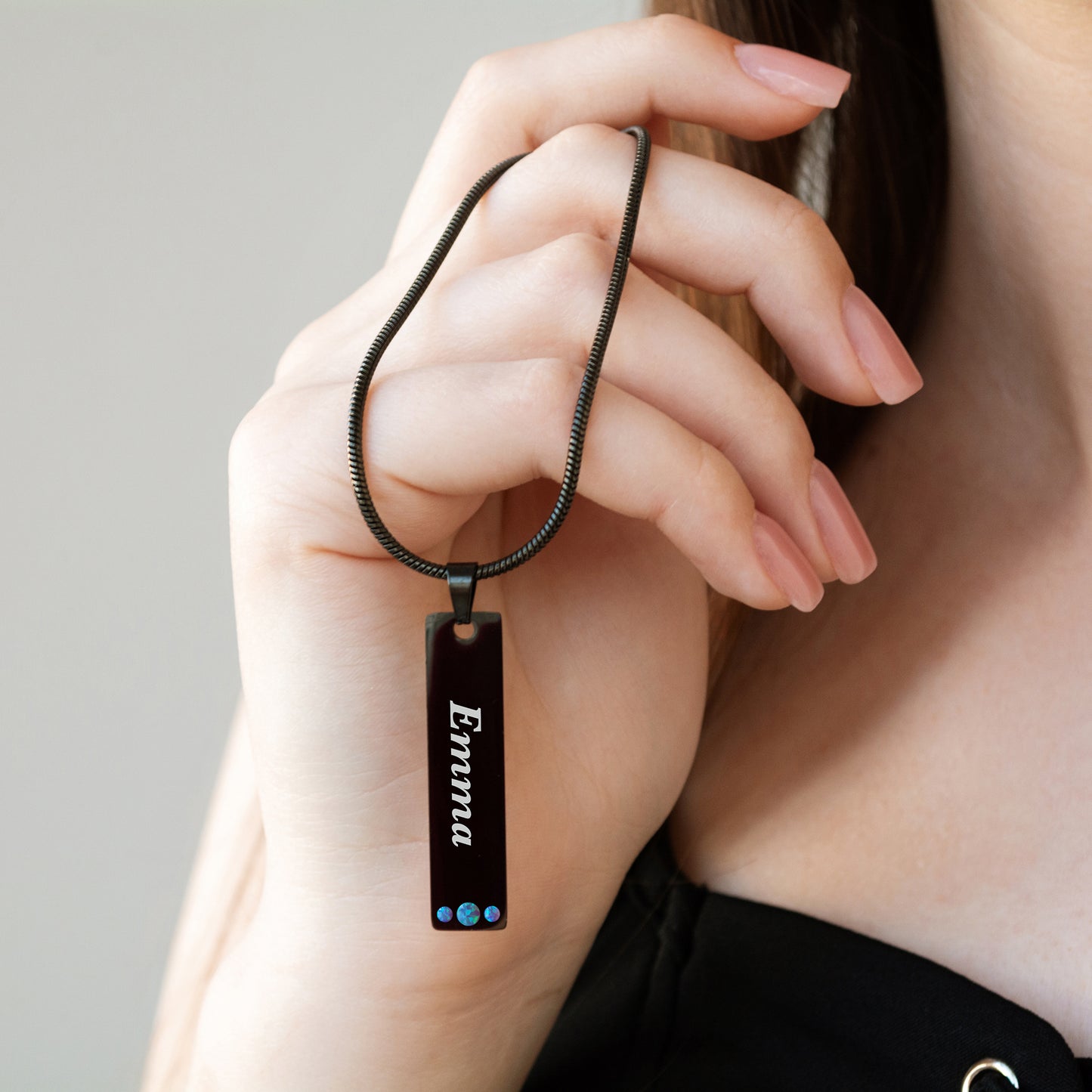 Custom Name Necklace – Engraved Minimalist Jewelry