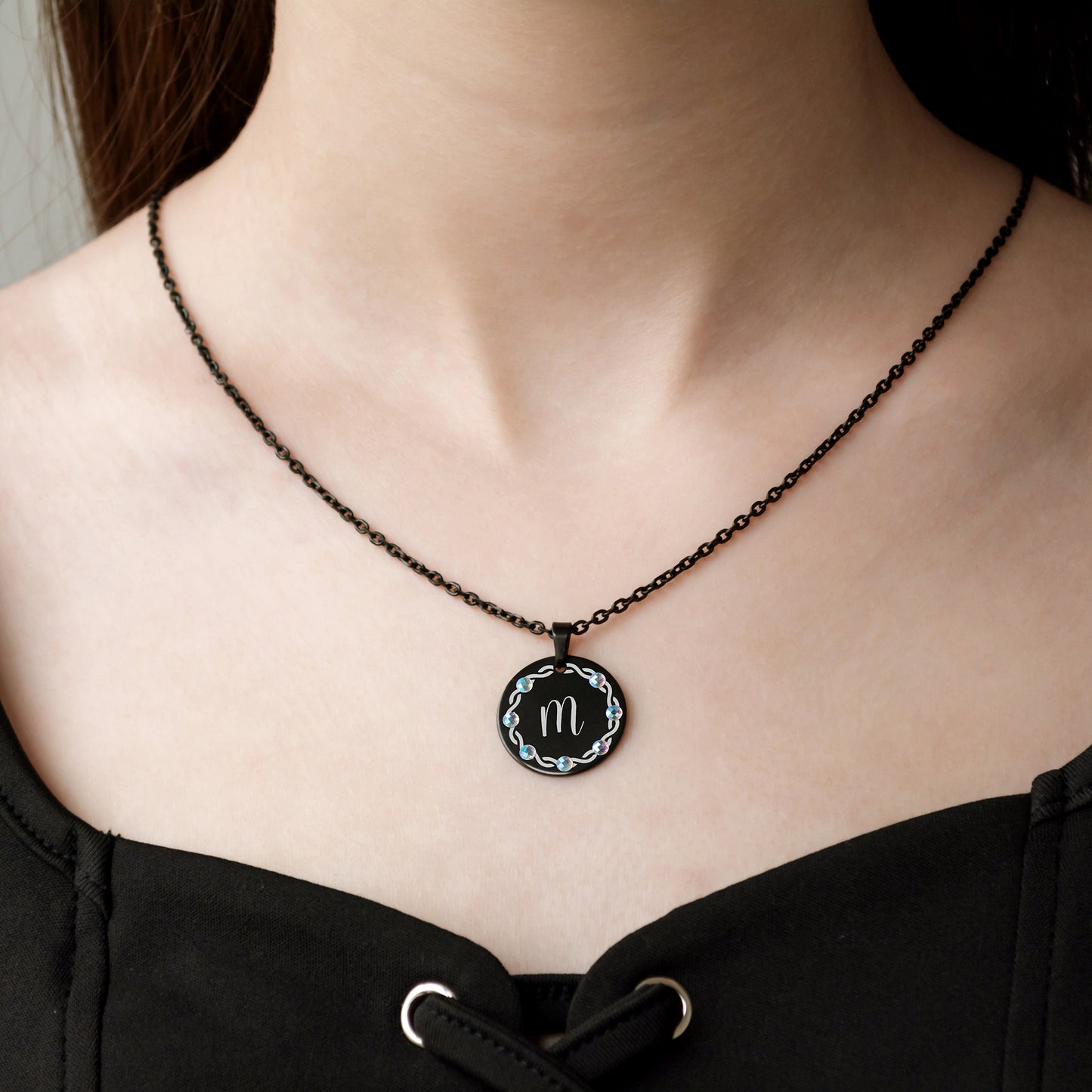 Custom Letter Necklace – Engraved Monogram Pendant