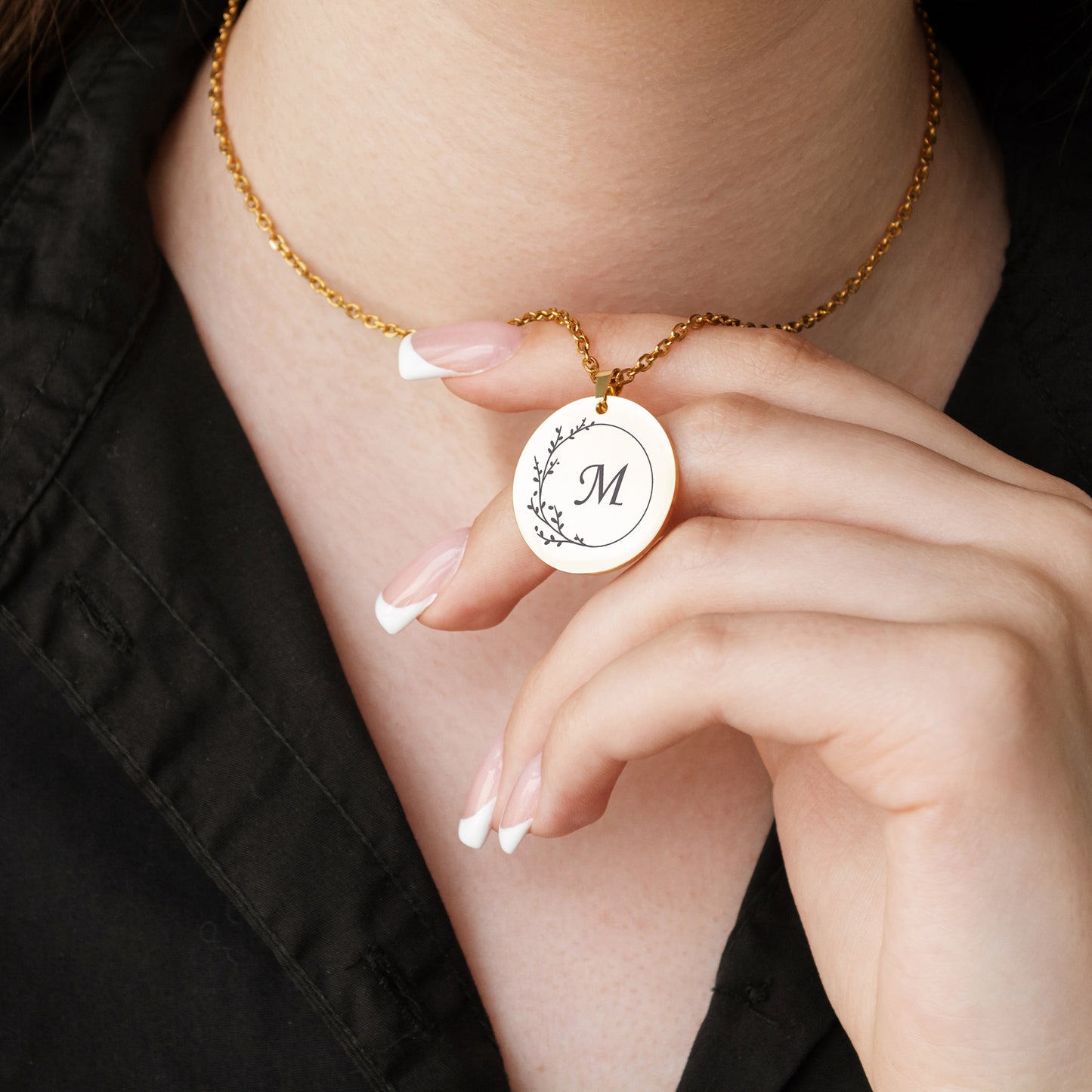 Custom Initial Necklace – Engraved Letter Pendant