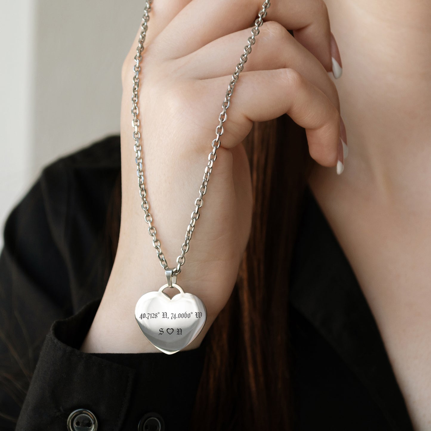 Personalized Latitude Longitude Necklace – Custom Engraved Jewelry