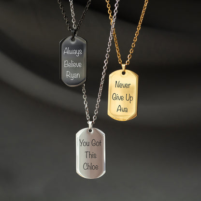 Custom Message Necklace – Engraved Name Jewelry Gift