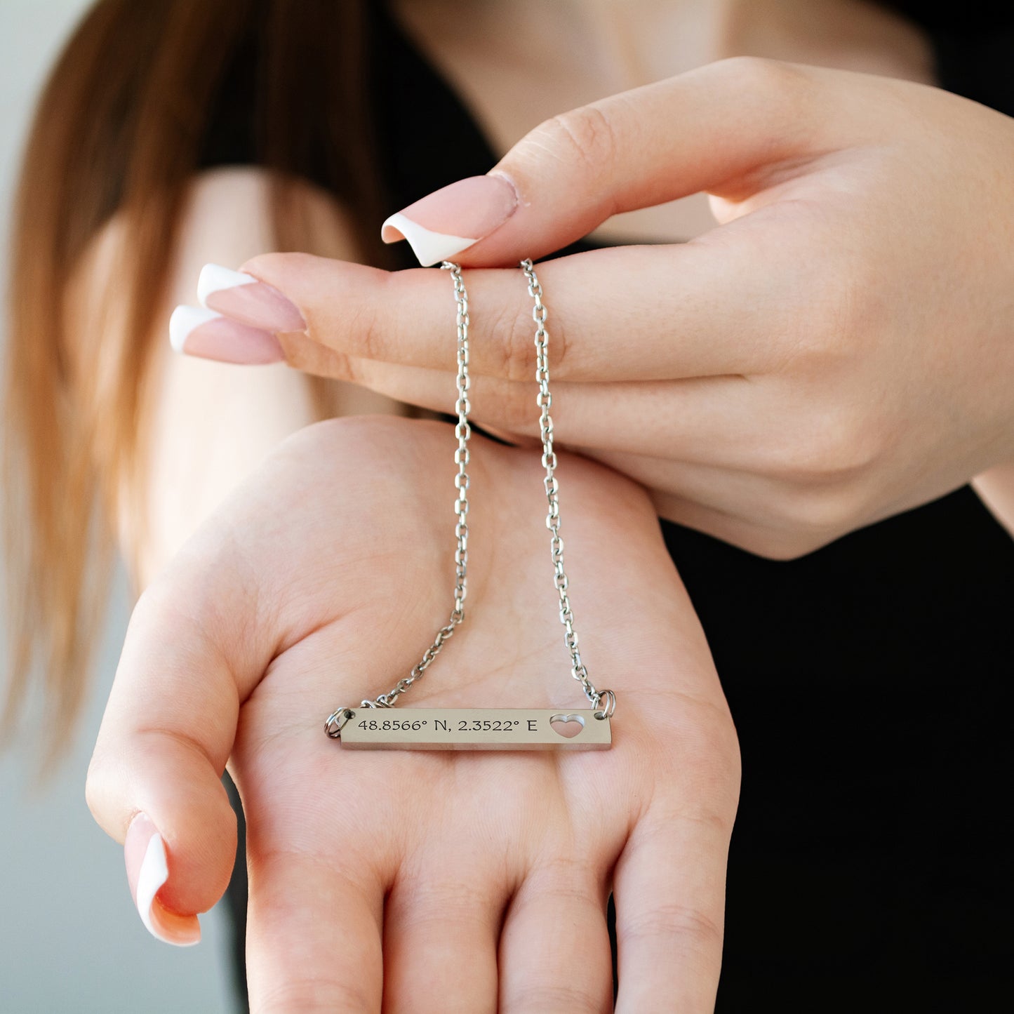 Engraved Coordinates Necklace – Custom Stainless Steel Jewelry