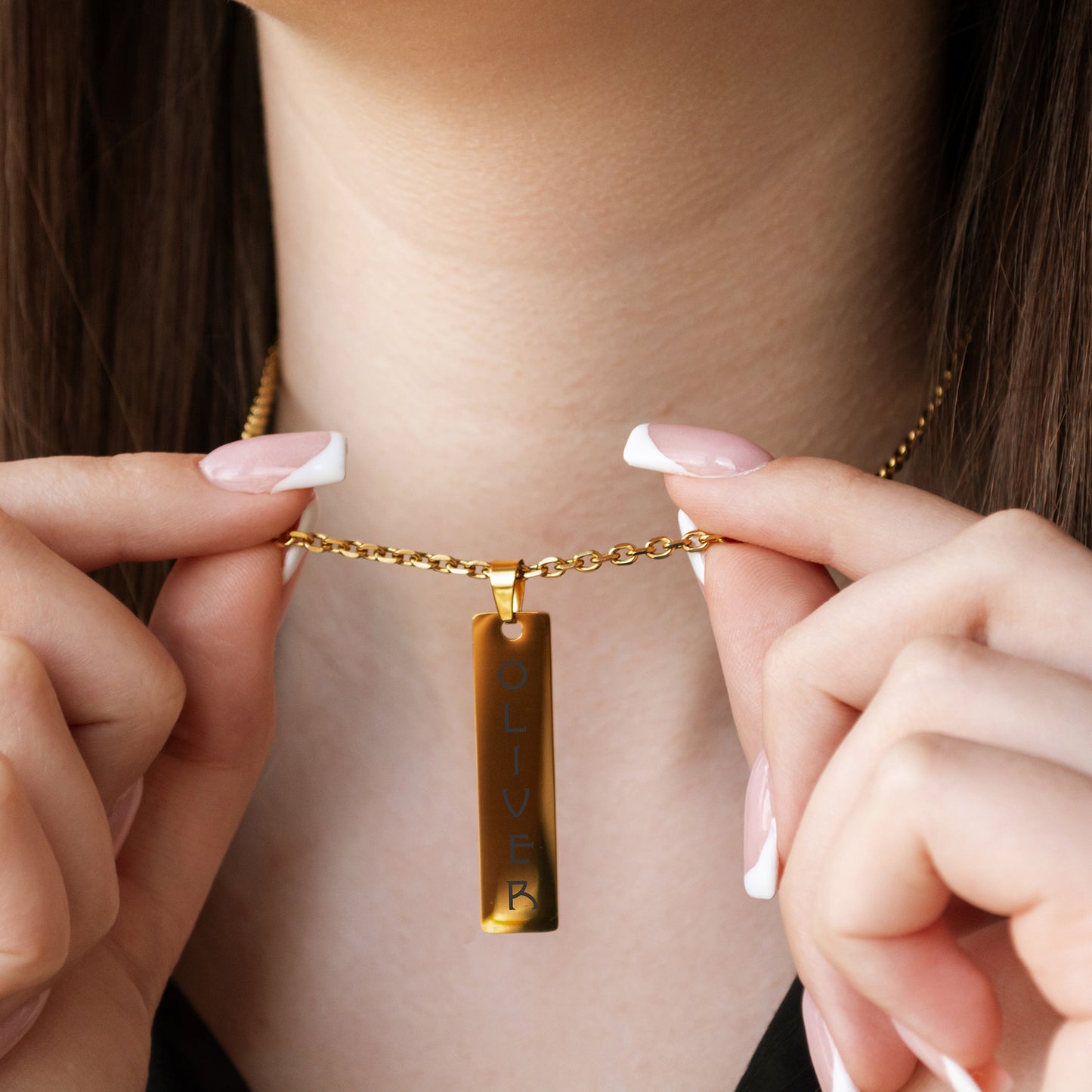 Custom Message Necklace – Engraved Name Jewelry Gift