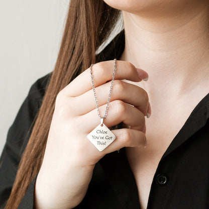 Custom Engraved Pendant – Name or Motivational Quote Jewelry