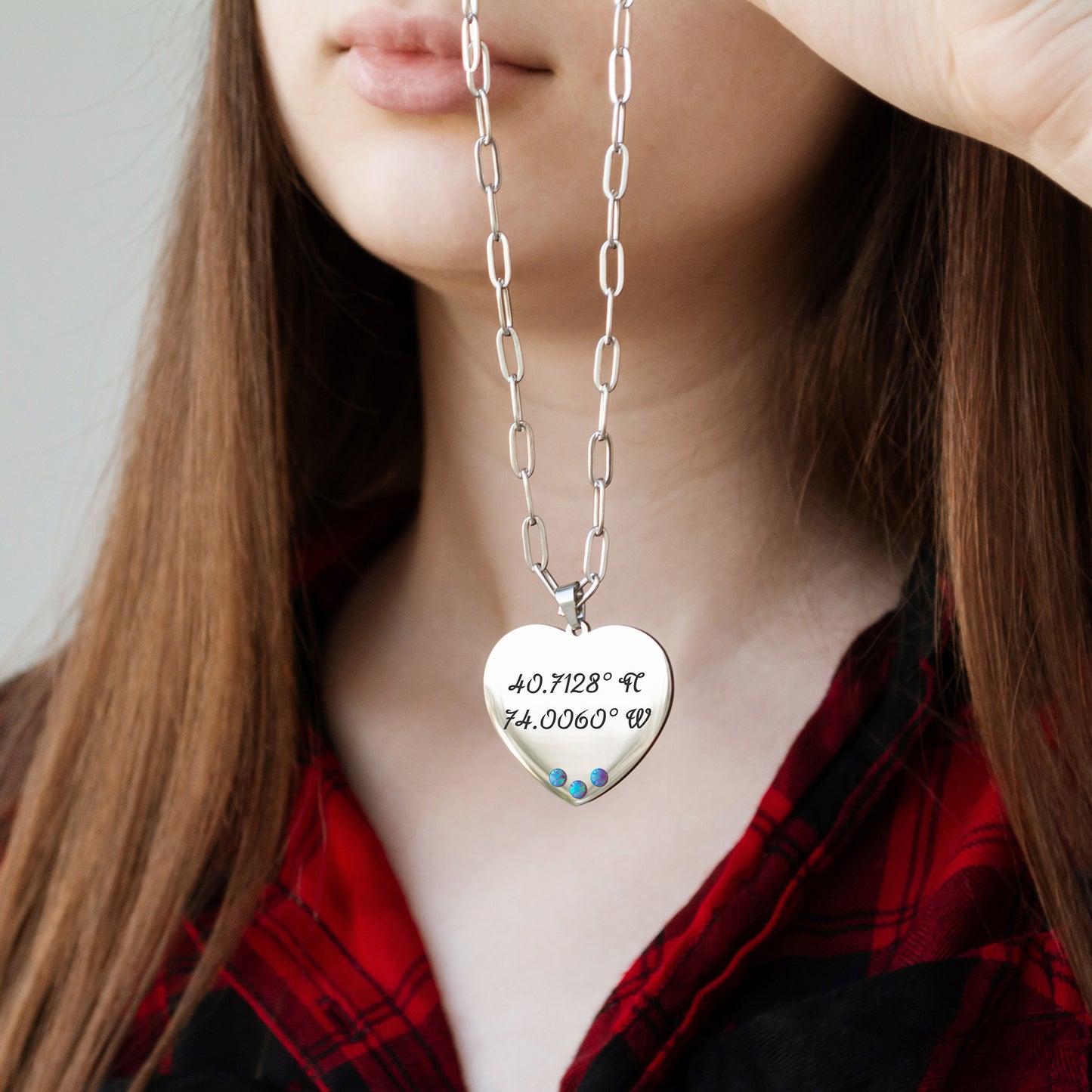 Engraved Coordinates Necklace – Custom Stainless Steel Jewelry