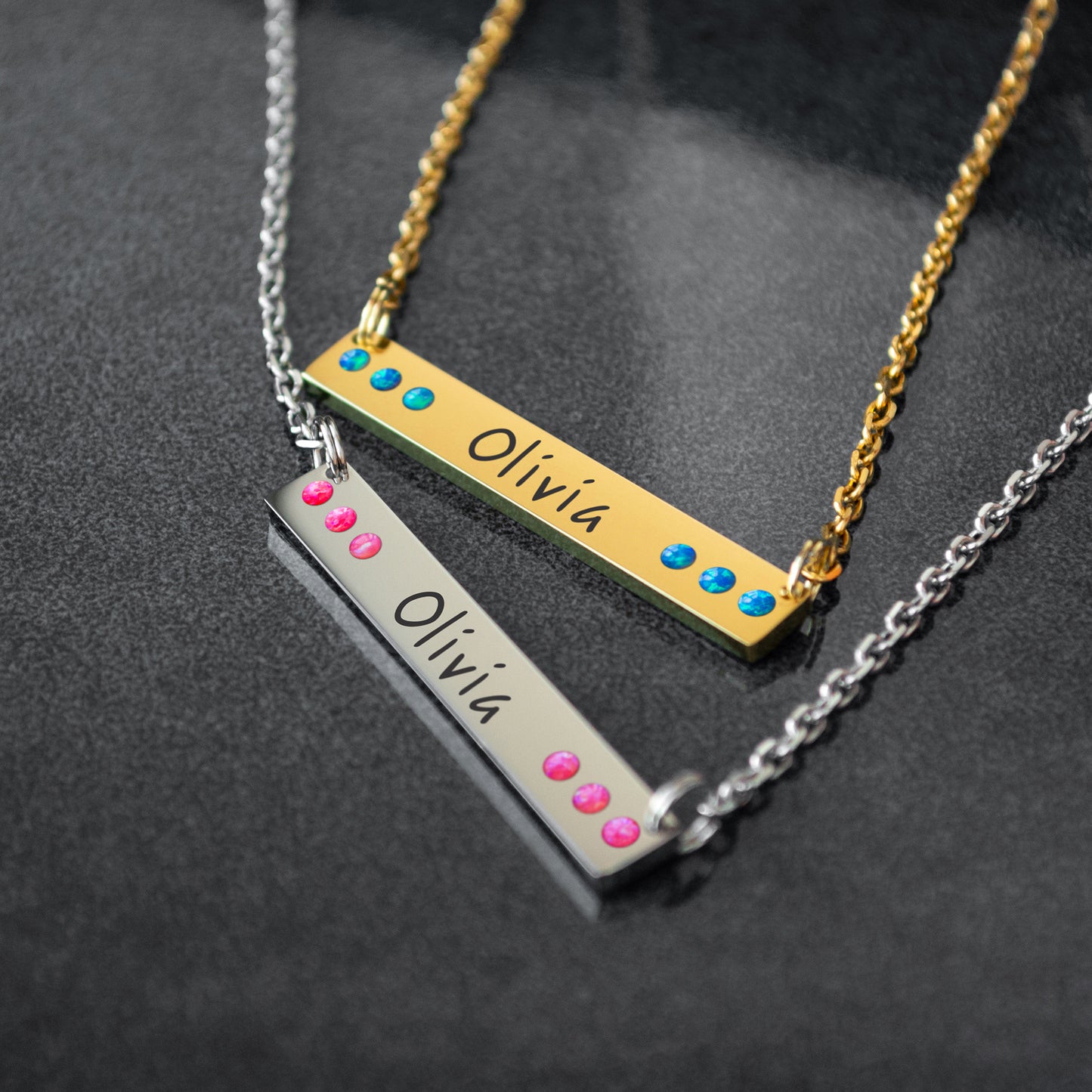 Engraved Name Necklace – Custom Minimalist Pendant