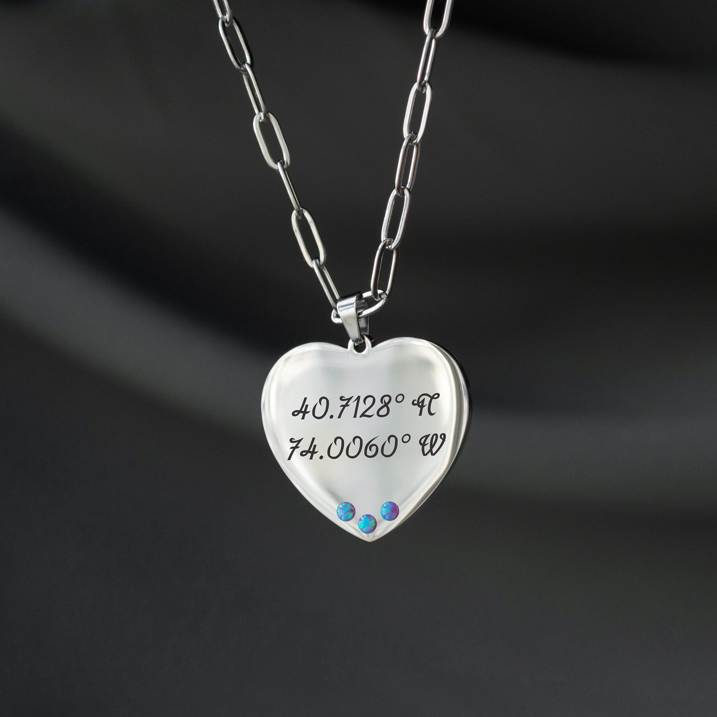 Engraved Coordinates Necklace – Custom Stainless Steel Jewelry