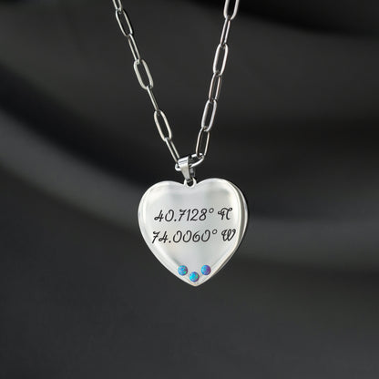 Engraved Coordinates Necklace – Custom Stainless Steel Jewelry
