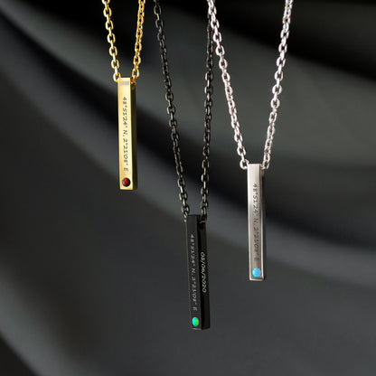Custom Engraved Coordinates Necklace – Minimalist Jewelry Gift