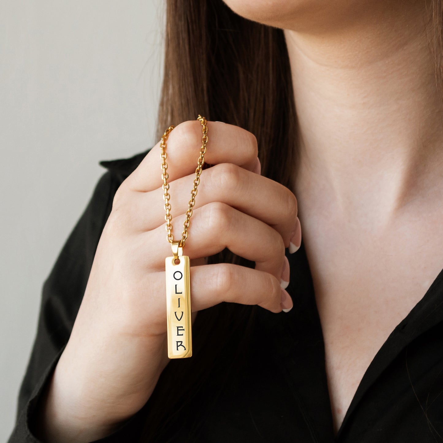 Custom Message Necklace – Engraved Name Jewelry Gift