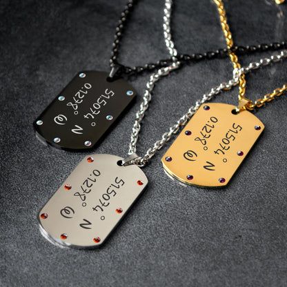 Personalized Latitude Longitude Necklace – Custom Engraved Jewelry