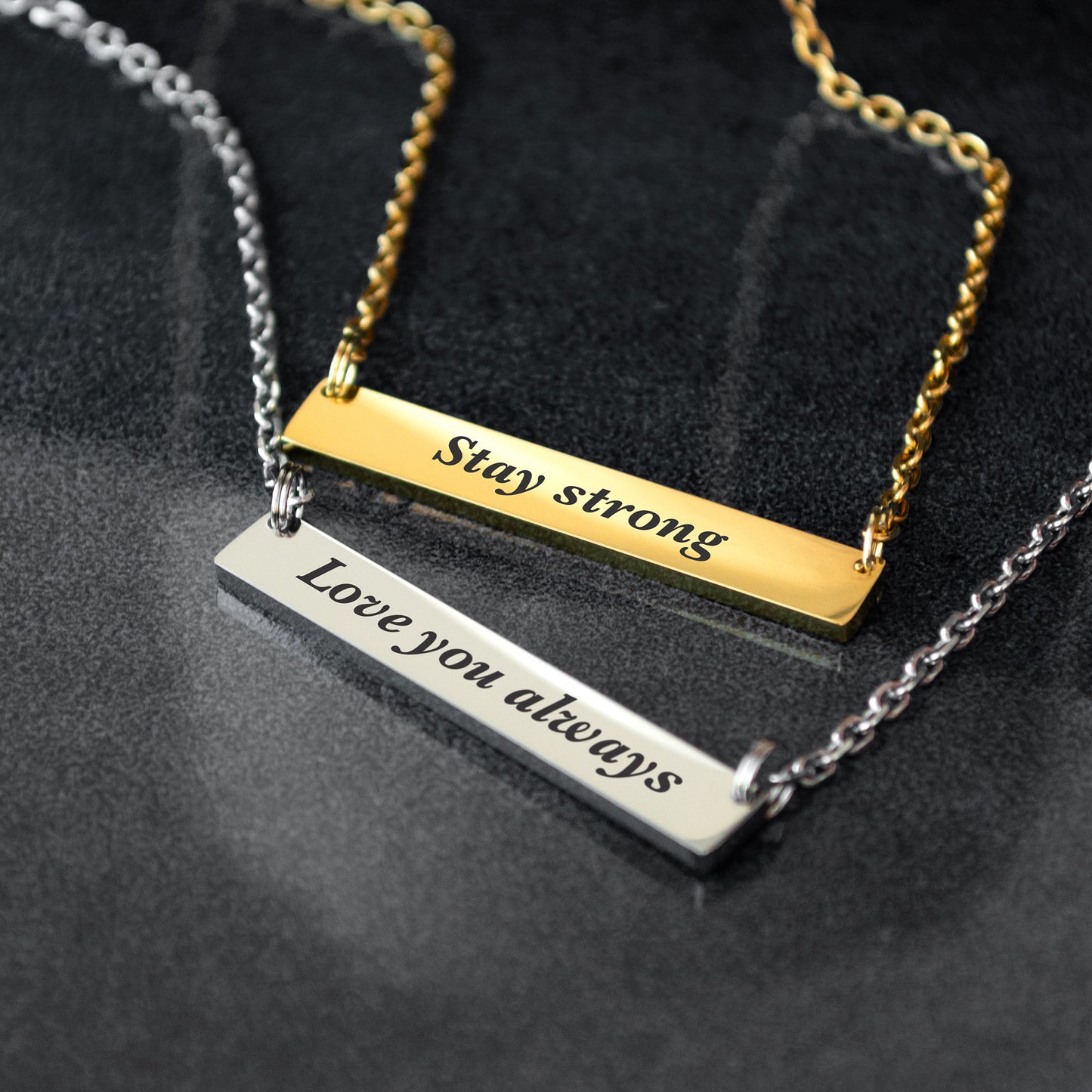 Custom Engraved Necklace – Name or Short Text Jewelry