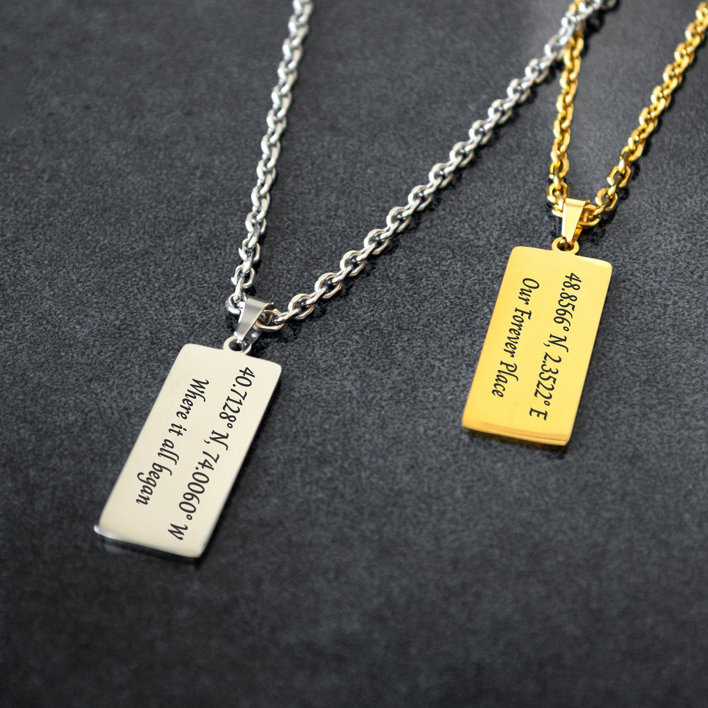 Custom Coordinates Pendant – Latitude Longitude Necklace Gift