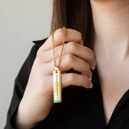 Engraved Coordinates Necklace – Custom Latitude Longitude Pendant