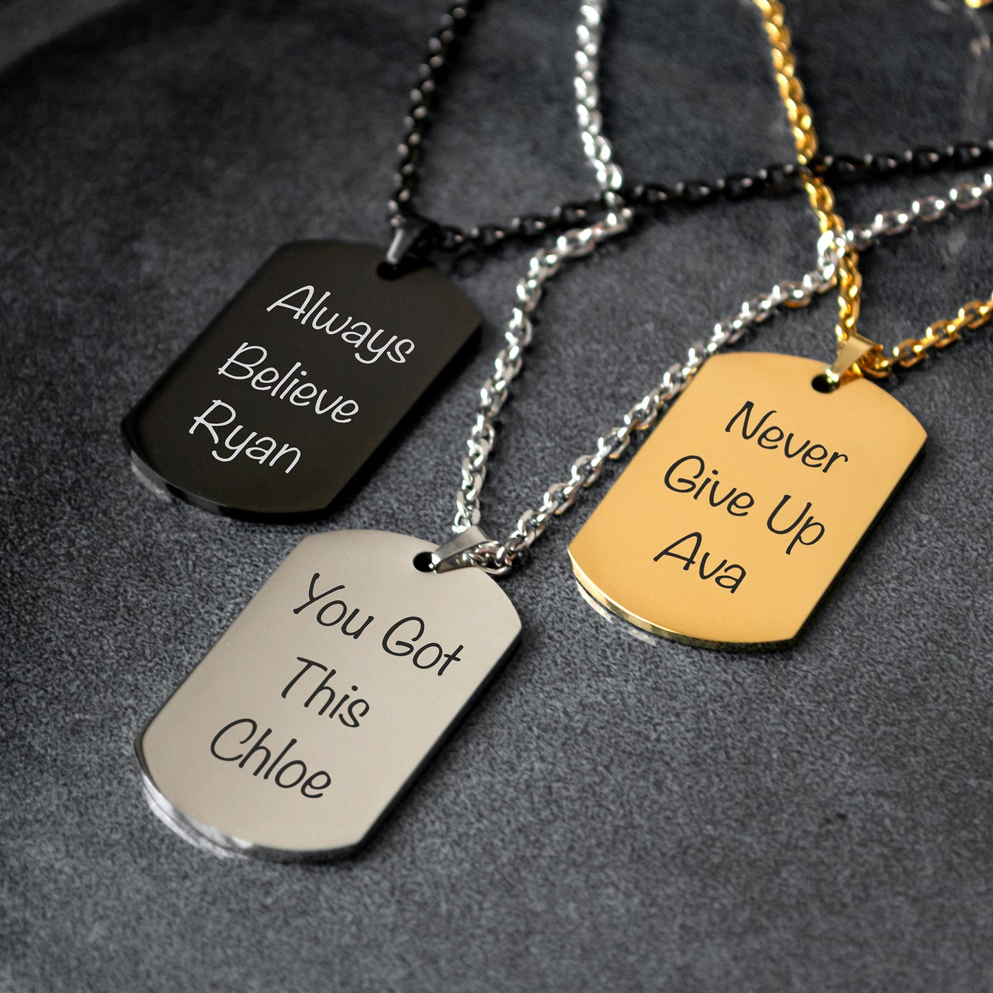 Custom Message Necklace – Engraved Name Jewelry Gift