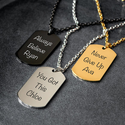 Custom Message Necklace – Engraved Name Jewelry Gift