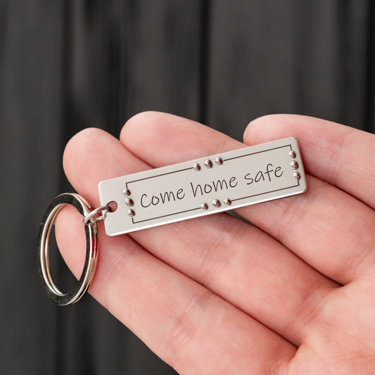 Personalized Drive Safe Keychain - Real Handwriting on Stainless Steel