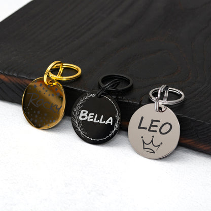 Personalized Dog and Cat Tag - Stainless Steel Engraved Pet ID Tag