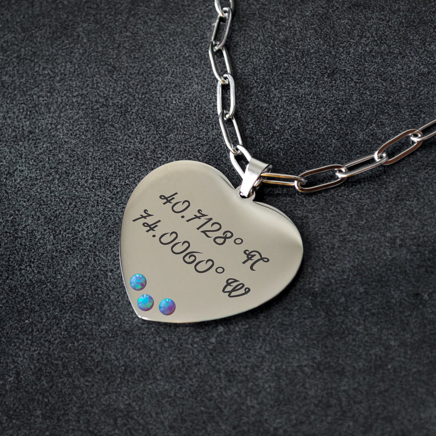 Engraved Coordinates Necklace – Custom Stainless Steel Jewelry