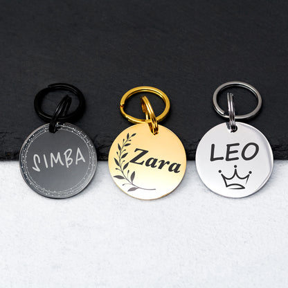 Personalized Dog and Cat Tag - Stainless Steel Engraved Pet ID Tag