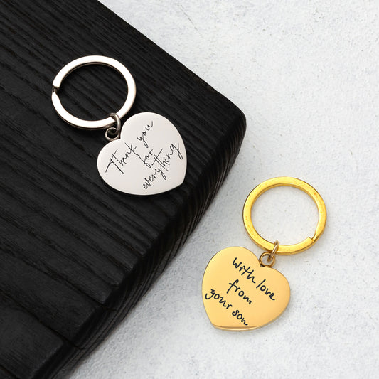 Personalized Family Gift - Handwriting Engraved Keychain